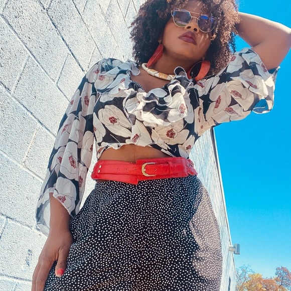 Handmade floral print wrap blouse size small - Picture 2 of 4